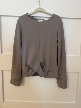 abercrombie kids Ribbed Long Sleeve Top - Taupe